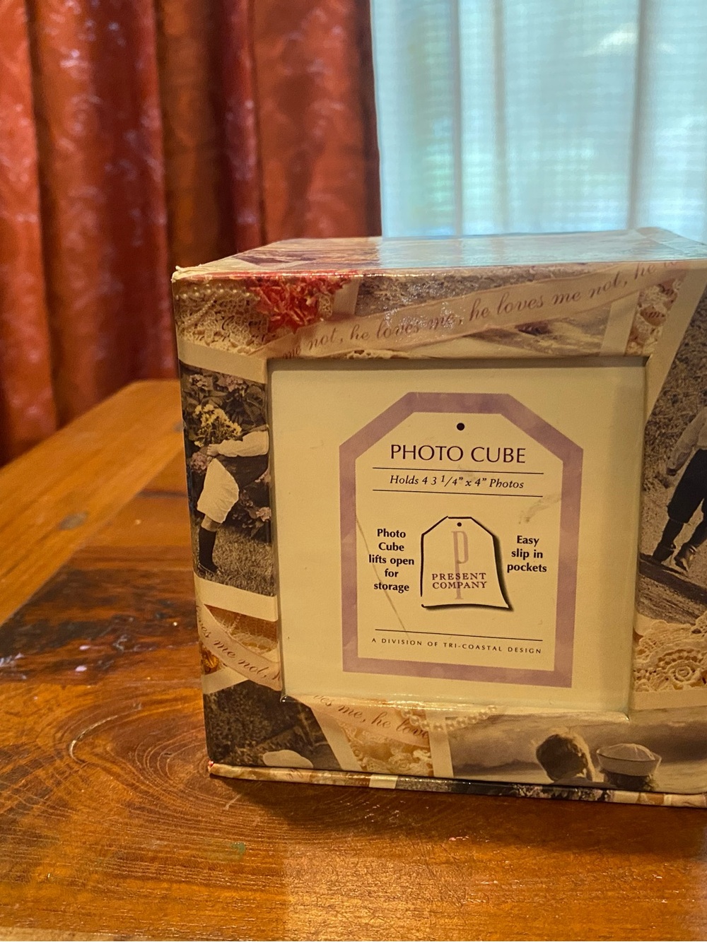 Present Company Photo Cube Frame in Cream and Brown